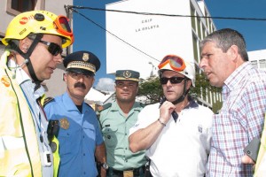 SUC y 112 intervinieron hoy en un simulacro de terremoto y posterior incendio en Gran Canaria