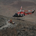 Espectacular rescate en el refugio de Altavista en Tenerife por parte helicóptero del GES